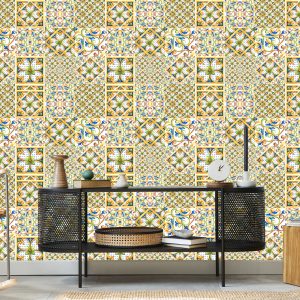Papier Peint Motifs De Mosaïque Colorés Pour Le Couloir – Image 5