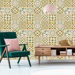 Papier Peint Motifs De Mosaïque Colorés Pour Le Couloir – Image 6