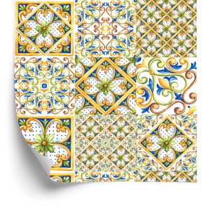 Papier Peint Motifs De Mosaïque Colorés Pour Le Couloir – Image 2
