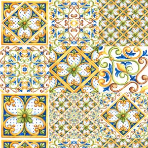 Papier Peint Motifs De Mosaïque Colorés Pour Le Couloir – Image 1