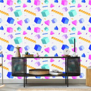 Papier Peint Cubes Géométriques 3D Chambre D'enfant – Image 5