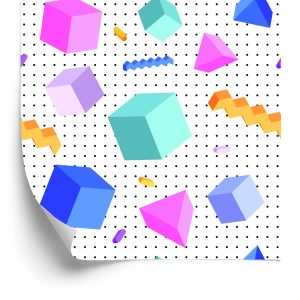 Papier Peint Cubes Géométriques 3D Chambre D'enfant – Image 2