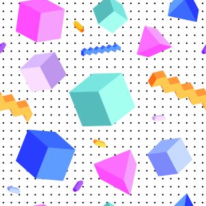 Papier Peint Cubes Géométriques 3D Chambre D'enfant – Image 1