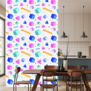 Papier Peint Cubes Géométriques 3D Chambre D'enfant – Image 4