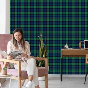 Papier Peint Optique Dans Le Salon De La Chambre Tartan – Image 7