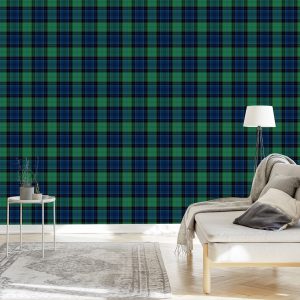 Papier Peint Optique Dans Le Salon De La Chambre Tartan – Image 3