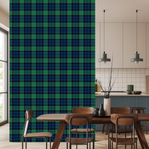 Papier Peint Optique Dans Le Salon De La Chambre Tartan – Image 4