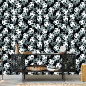 Papier Peint Ballon De Football Optique 3D Pour Chambre D'enfant – Image 5
