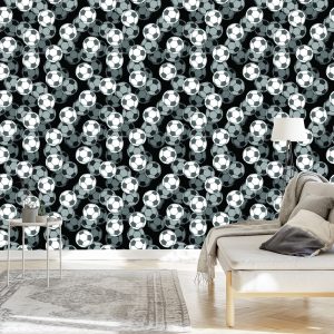 Papier Peint Ballon De Football Optique 3D Pour Chambre D'enfant – Image 3