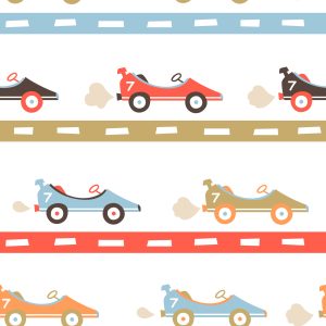 Papier Peint Dans Les Courses De Voitures Jusqu'à La Chambre De Bébé – Image 1