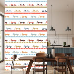 Papier Peint Dans Les Courses De Voitures Jusqu'à La Chambre De Bébé – Image 4