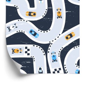 Papier Peint Chambre D'enfant Voitures De Rallye Colorées – Image 2