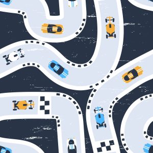 Papier Peint Chambre D'enfant Voitures De Rallye Colorées – Image 1