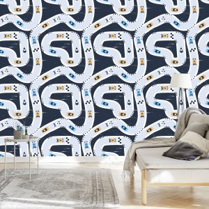 Papier Peint Chambre D'enfant Voitures De Rallye Colorées – Image 3