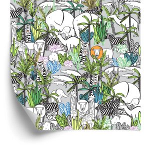 Papier Peint Pour Les Enfants - Animaux Sauvages De La Savane – Image 2