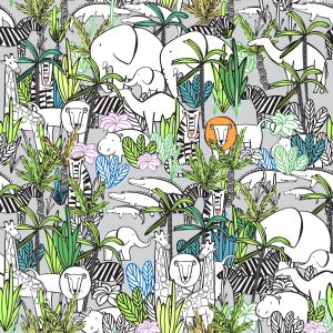 Papier Peint Pour Les Enfants - Animaux Sauvages De La Savane – Image 1