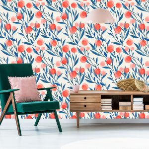 Papier Peint Fleurs Et Feuilles Rétro Colorées – Image 6