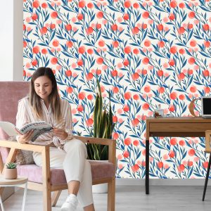 Papier Peint Fleurs Et Feuilles Rétro Colorées – Image 7