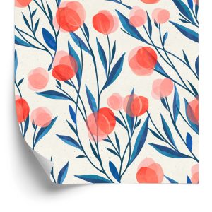 Papier Peint Fleurs Et Feuilles Rétro Colorées – Image 2