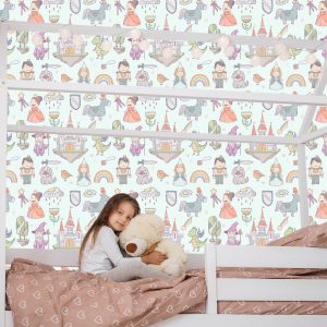 Papier Peint Conte De Fées Pour Enfants, Fées, Dragons, Chiens – Image 7