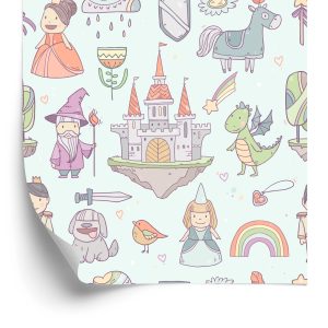Papier Peint Conte De Fées Pour Enfants, Fées, Dragons, Chiens – Image 2