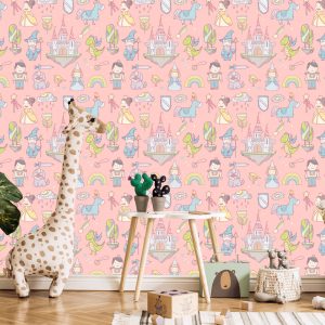 Papier Peint Contes De Fées Princesse Arc-En-Ciel Pour Chambre D'enfant – Image 5