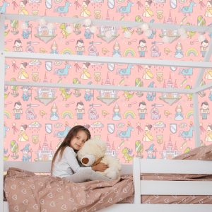 Papier Peint Contes De Fées Princesse Arc-En-Ciel Pour Chambre D'enfant – Image 7