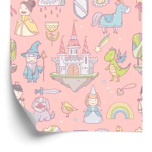 Papier Peint Contes De Fées Princesse Arc-En-Ciel Pour Chambre D'enfant – Image 2