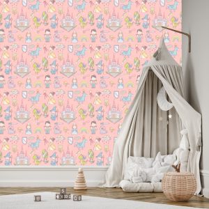 Papier Peint Contes De Fées Princesse Arc-En-Ciel Pour Chambre D'enfant – Image 3