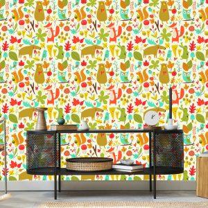 Papier Peint Pour Les Enfants - Merveilleux Animaux De La Forêt – Image 5