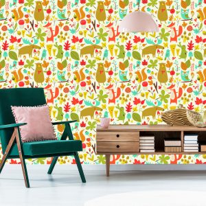 Papier Peint Pour Les Enfants - Merveilleux Animaux De La Forêt – Image 6