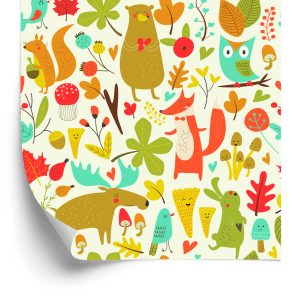 Papier Peint Pour Les Enfants - Merveilleux Animaux De La Forêt – Image 2