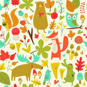 Papier Peint Pour Les Enfants - Merveilleux Animaux De La Forêt – Image 1