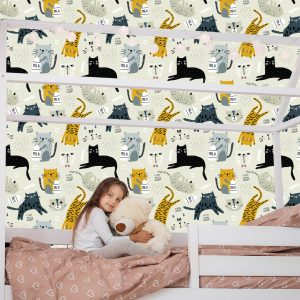 Papier Peint Pour Les Enfants - Lovely Cats - Style Scandinave – Image 7