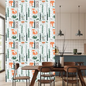 Papier Peint Pour Les Enfants - Animaux De La Forêt Joyeux – Image 4