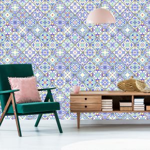 Papier Peint Motifs De Mosaïque Colorés Pour La Salle À Manger – Image 6