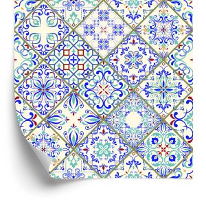 Papier Peint Motifs De Mosaïque Colorés Pour La Salle À Manger – Image 2