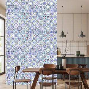 Papier Peint Motifs De Mosaïque Colorés Pour La Salle À Manger – Image 4