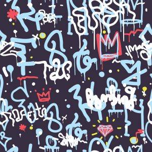 Papier Peint Graffiti Avec Des Diamants – Image 1
