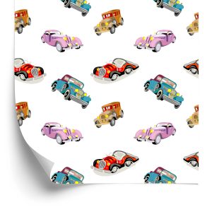 Papier Peint Pour Les Enfants - Voitures Rétro Colorées – Image 2