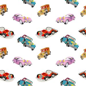 Papier Peint Pour Les Enfants - Voitures Rétro Colorées – Image 1