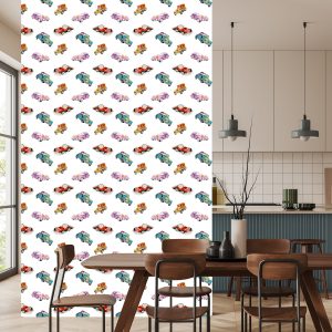 Papier Peint Pour Les Enfants - Voitures Rétro Colorées – Image 4