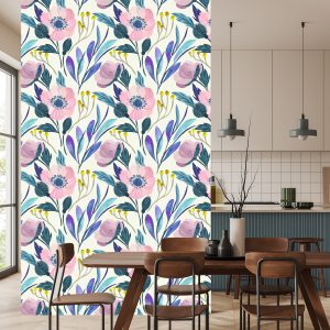 Papier Peint Fleurs Rétro Pastel – Image 4