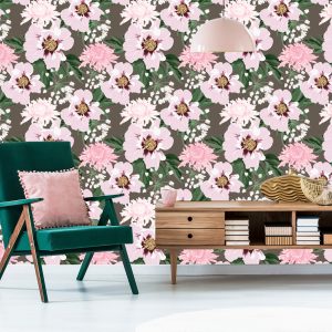 Papier Peint Beaux Chrysanthèmes Et Pivoines – Image 6