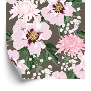 Papier Peint Beaux Chrysanthèmes Et Pivoines – Image 2