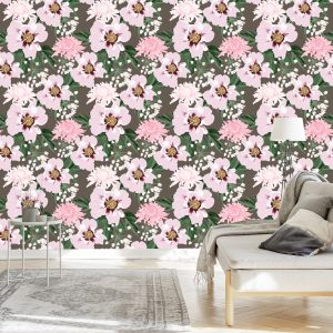 Papier Peint Beaux Chrysanthèmes Et Pivoines – Image 3