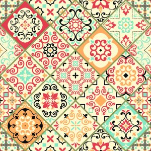 Papier Peint Carrelage Imitation Cuisine Orientale Mosaïque – Image 1