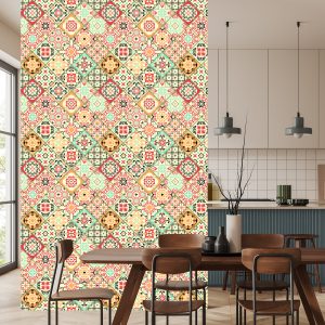 Papier Peint Carrelage Imitation Cuisine Orientale Mosaïque – Image 4