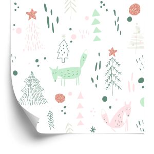Papier Peint Pour Les Enfants - Renards Dans La Forêt – Image 2