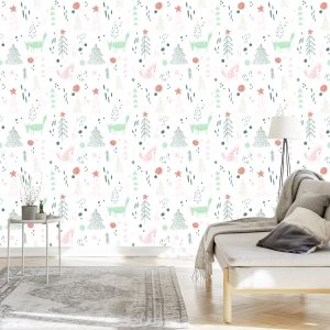 Papier Peint Pour Les Enfants - Renards Dans La Forêt – Image 3